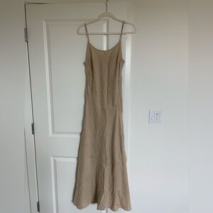 Michael Stars Beige Linen Maxi Dress